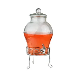 Large new design mason jar glass beverage dispenser with tap