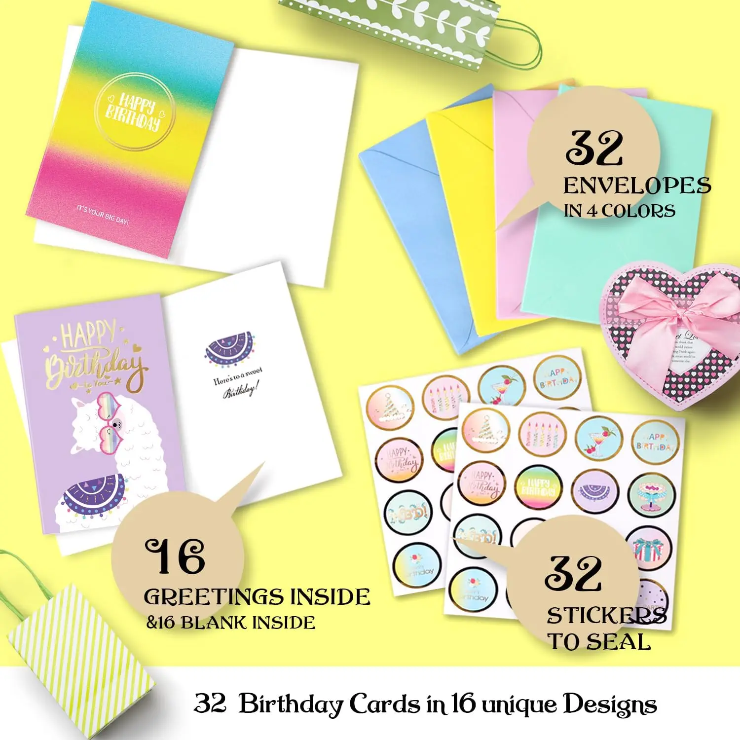 Wholesale Custom Folded Thank You Card Envelope Paper Greeting Cards Birthday Cards