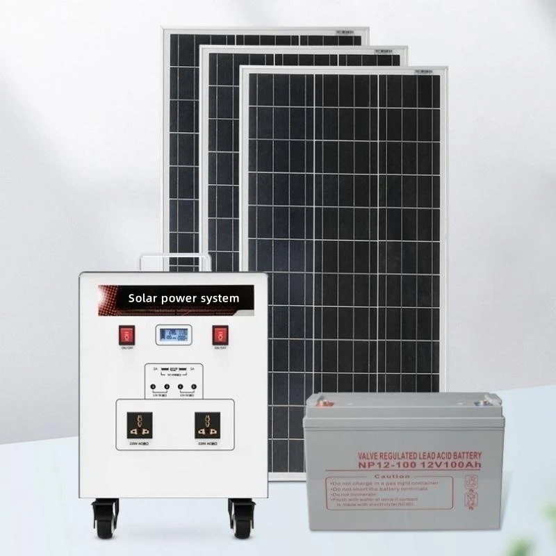 Portable Generator 1KW 2KW 3KW 12v 24v Solar Battery Charging Systems with Inverter and Battery all in one system
