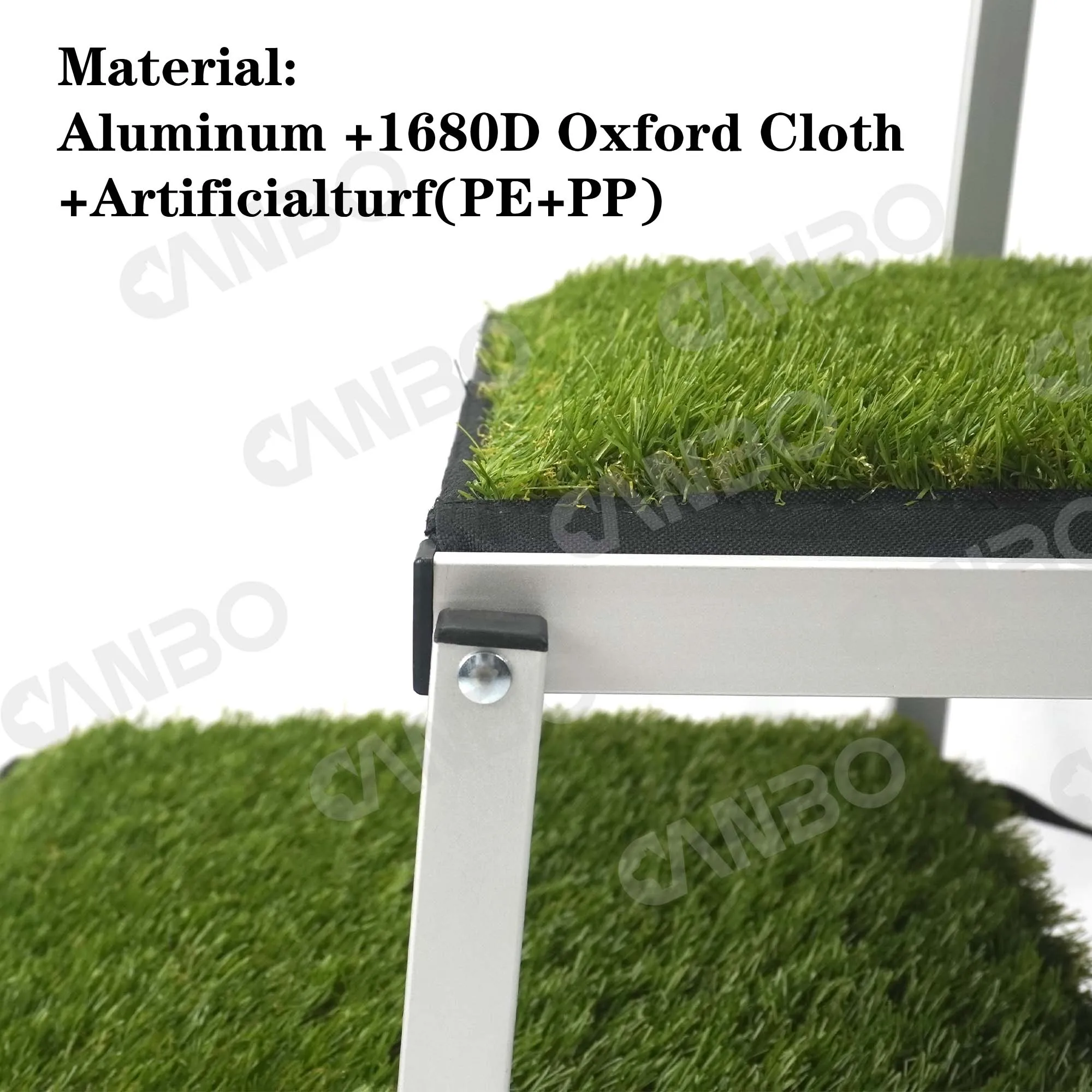 CANBO NEW dog car stairs with artificial turf foldable dog ramp portable pet camping stairs