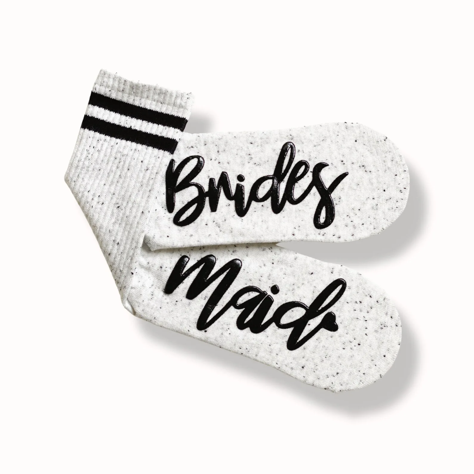 Socksmate Custom letter writing socks funny women anti-slip silicone wedding the bride maid of honor cotton crew cozy game socks