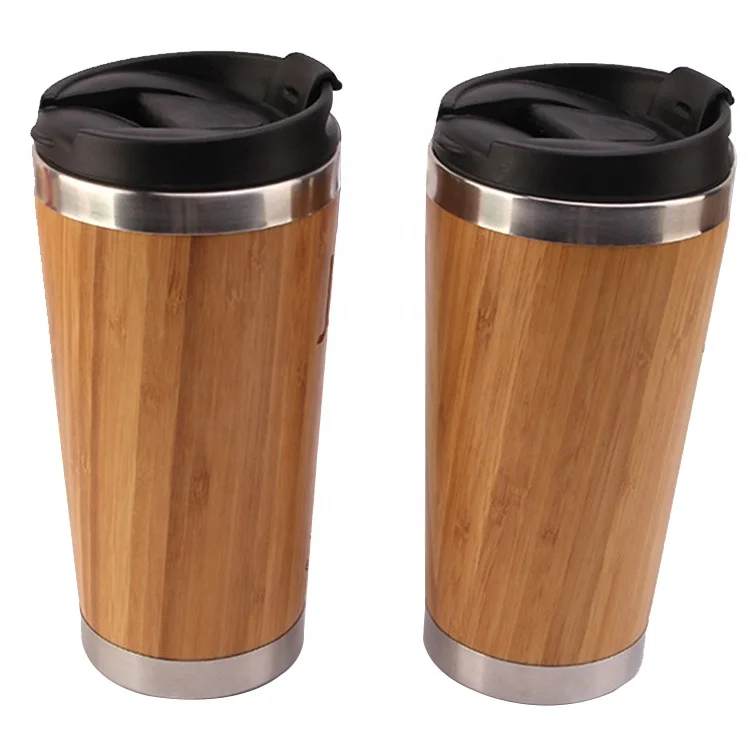 2021 Normal Design Travel 450ml Bamboo Coffee Mug Cup Reusable With Lid