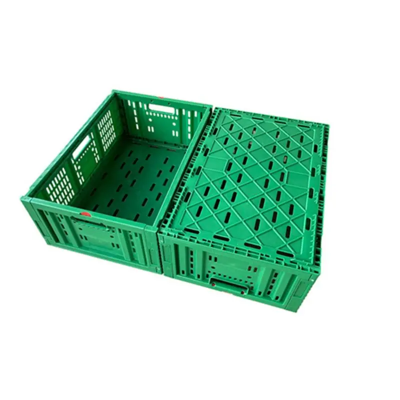 Manufacturer direct portable vegetables folding stackable plastic crates