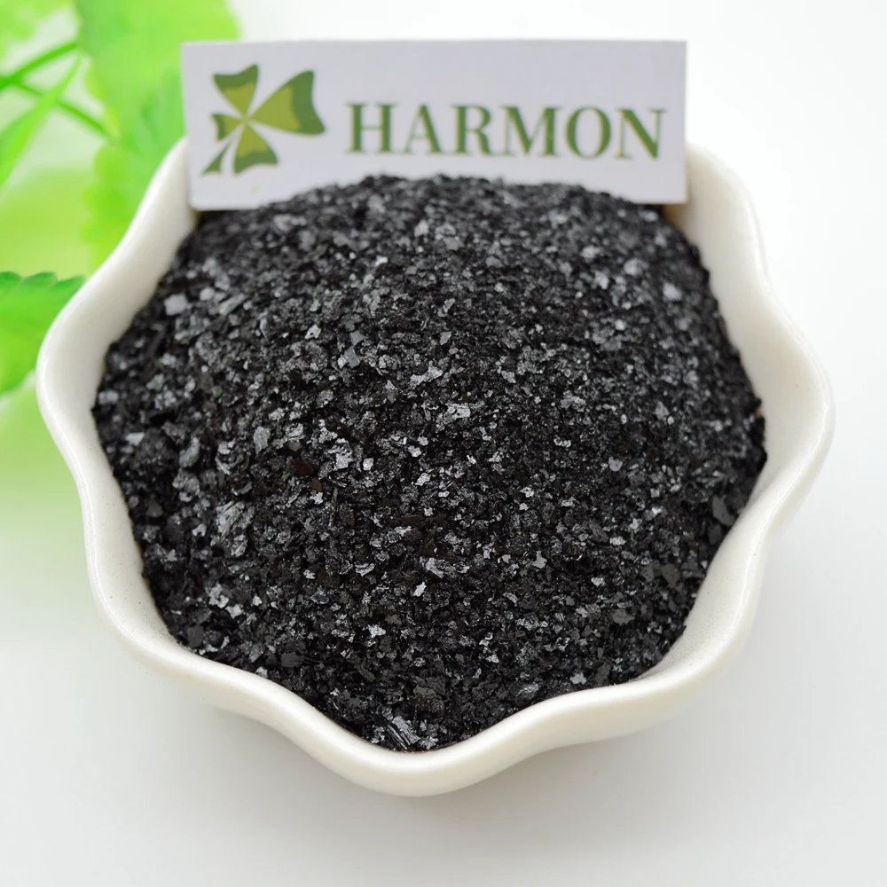 Factory Hot Selling Shiny Flake Humate Potassium 100% Water Soluble 85% 90% 98% Ph 9-11