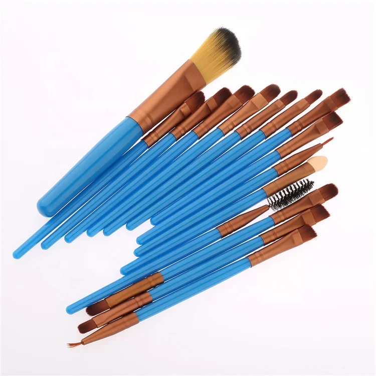 15 Pieces Purple Gold Aluminum Ferrule Makeup Brush Set With Custom Logo Private Label