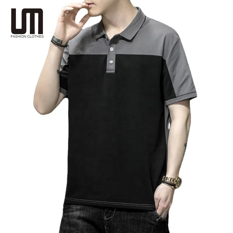 Liu Ming Spring Summer New 2024 Korean Fashion Men Casual Contrast Color Patchwork T Shirts