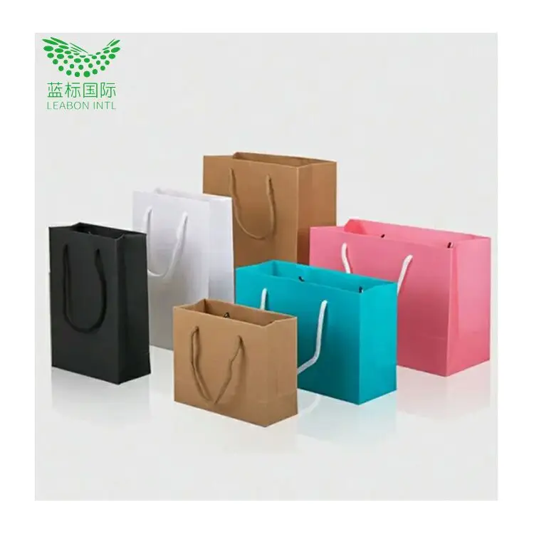 Wholesales Custom Logo Printed Recycled Packaging Shopping Brown Paper Bag With Handles