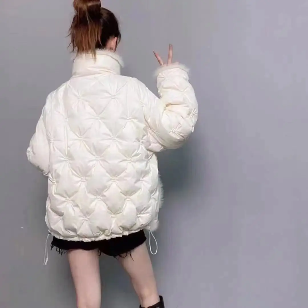 Plus Size Fashion High Quality Street Style down jacket womens with Mink fur Wholesale oversize
