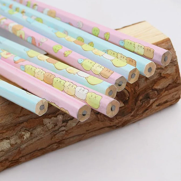factory wholesale custom colored cheap natural wood standard black hb/2b pencil with eraser for school and art