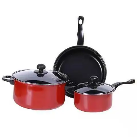 Top selling kitchen products non stick frying pan pots 3 pcs cast iron cookware set pans