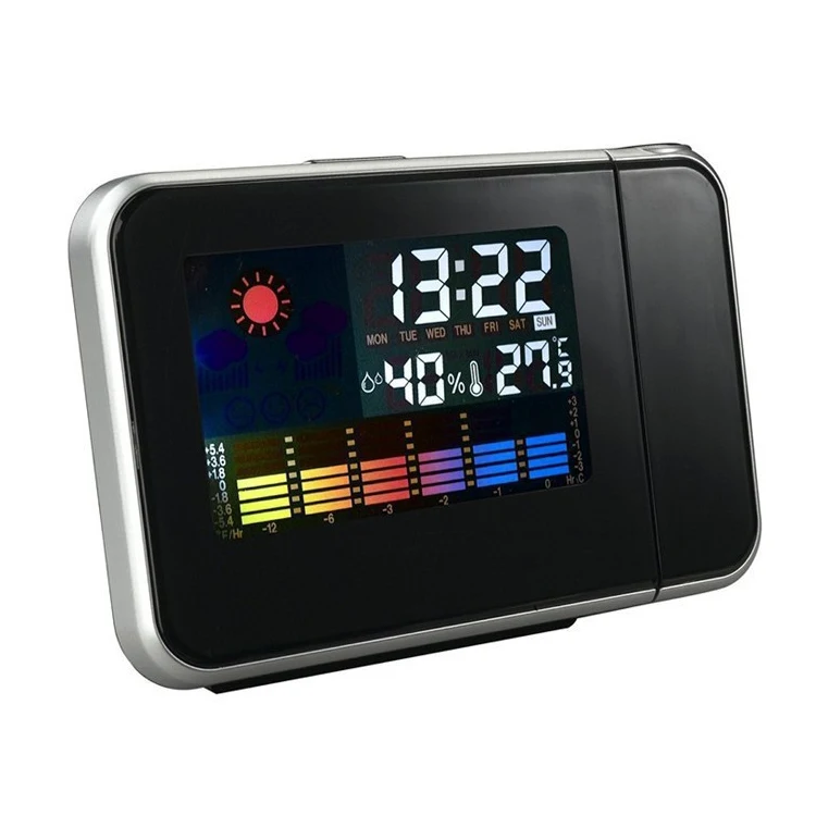 KH-CL002 Digital Electric Display Time Latest Smart Crystal Weather Station Night Light Laser Projection Clock