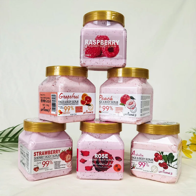 Oem Wholesale Price Fruit Scrub Natural Whitening Sugar Body Scrub Organic Body Care Exfoliator Body Scrub