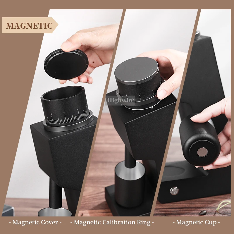 HIGHWIN Adjustable Grinding Setting Coffee Grinder Aluminium Alloy Body Electric Coffee Grinder