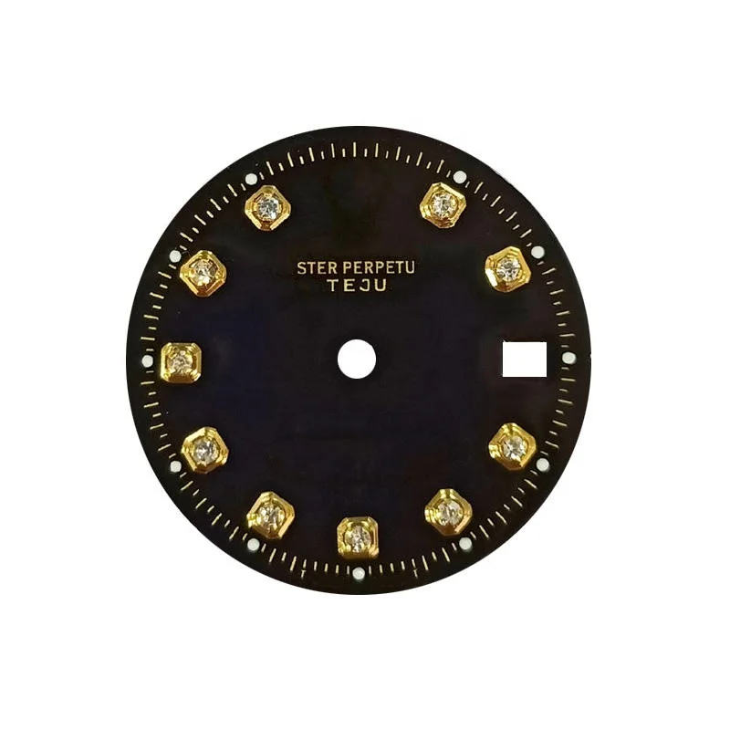 Watch  Accessories Diameter 28mm 28.5mm Black Silver Gold Diamonds Date Literally Dial Fit For Rlx 2824 8205 Movement