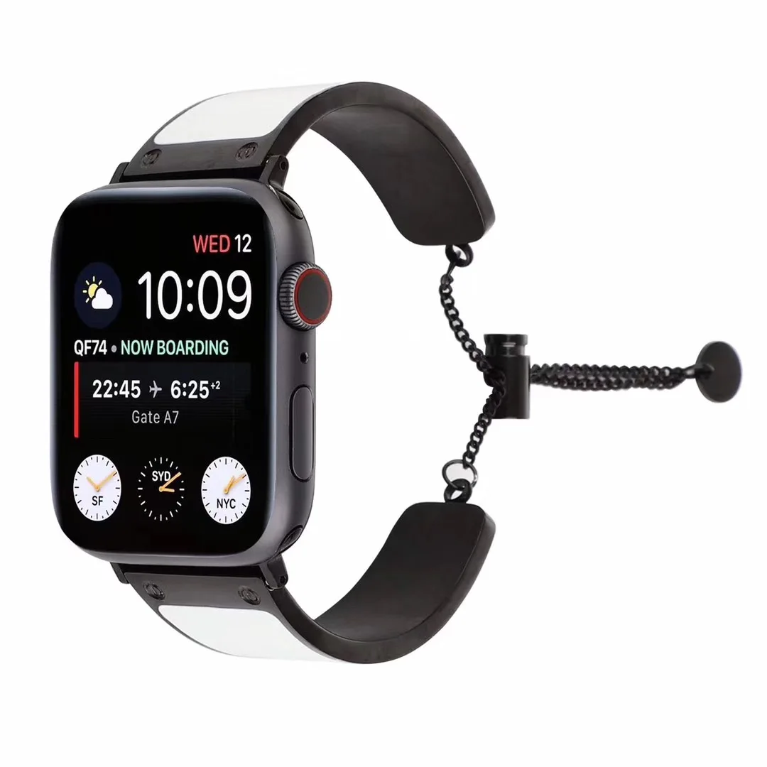 
2021 New Design Hot Selling Stainless Steel Bracelet Strap Black Metal Band for Apple Watch 38/42 40/44mm 