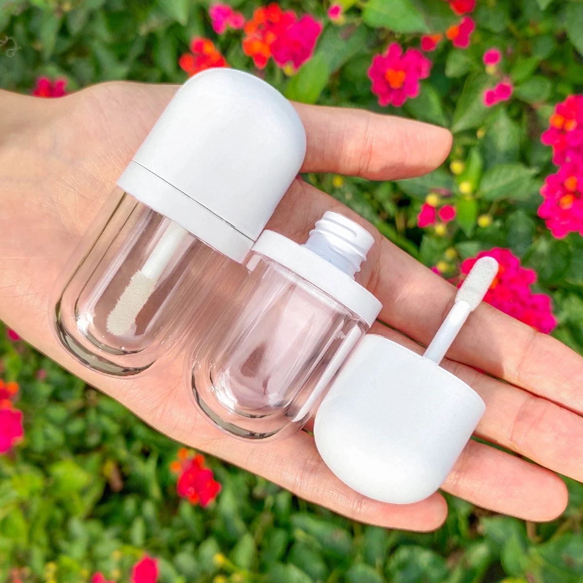 New Design Clear White Custom Lip Gloss Tubes Wholesale Round Lipgloss Tubes Lip Balm Container