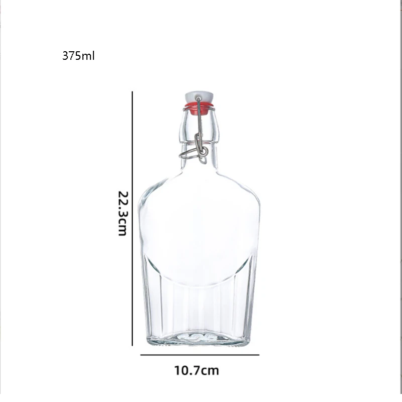 swing top Wine Vodka Glass Bottle 250ml 375ml high quality whiskey glass bottle
