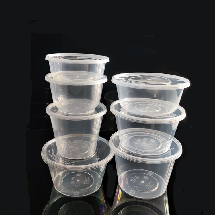 Disposable Take Away Food Box 16oz-48oz Plastic Togo Soup Salad Bowls with Lids Carton Packing Food Grade Single Compartment