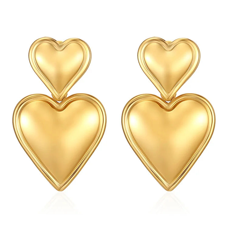 Fashion Stainless Steel 18K Gold Geometric Butterfly Heart  Stud Earrings Women Vintage Irregular Twist Earring Jewelry for Gift