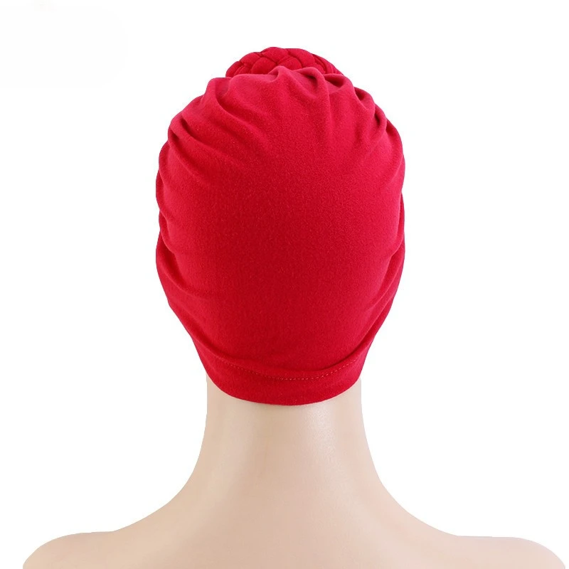 Hot Sale Plain Flower Muslim Chemo Headwrap Stretch Large Turban Chemo Satin Lined Stretchy Headwrap Turbans