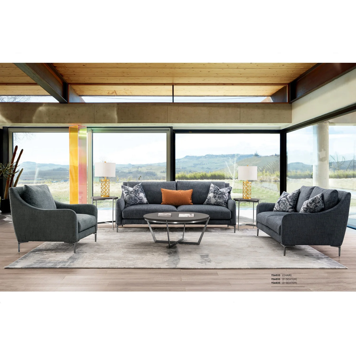 
Manufacturer wholesale new couches 1 2 3 seater postmodern designs American style living room sofa set furniture for hotel 