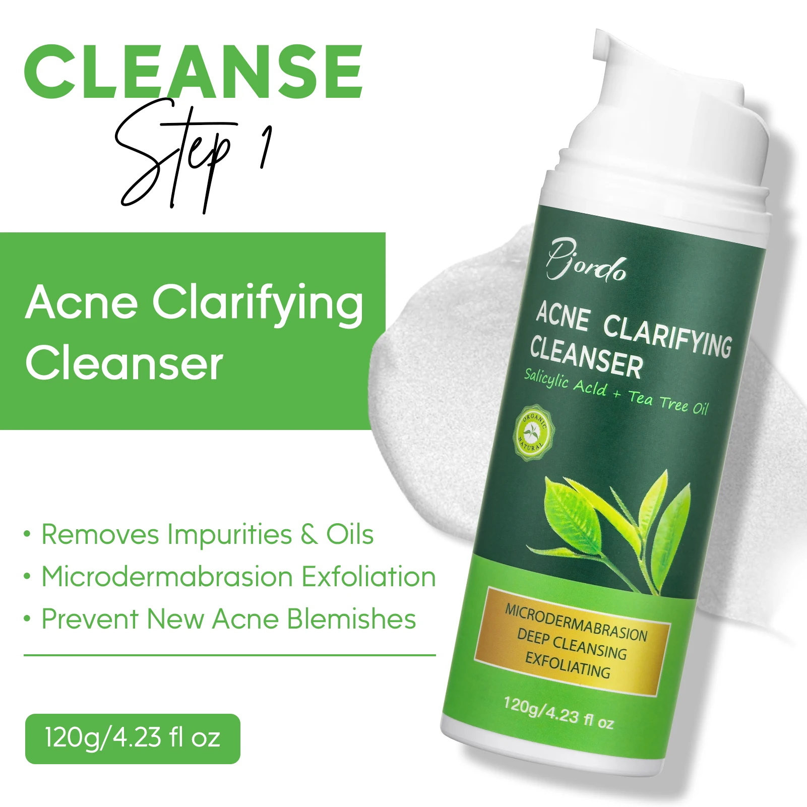 Pjordo Private Label Moisturizing Anti Redness Skin Soothing Tea Tree Acne Treatment Skincare Set 3PCS Tea Tree Skin Care Set