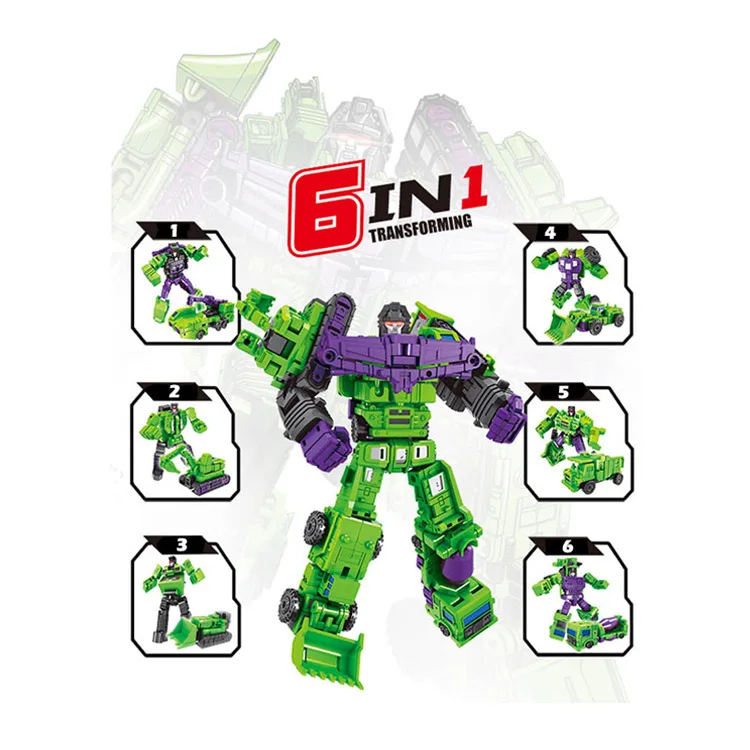 6 In 1 Promotional Children Toys Deformer Kit Deformation Robot Vehicle Toys