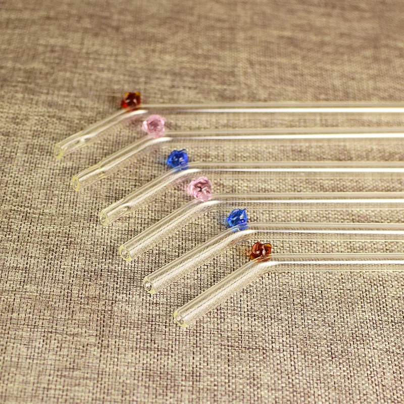 Лидер продаж креативная прозрачная стеклянная трубочка для защиты губ в форме цветка сока взрослых и детей