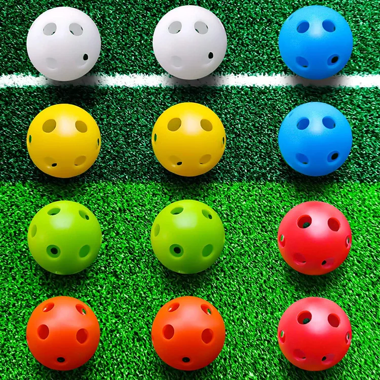 Colorful Plastic Golf Practice Ball Bulk Perforated Hollow Plastic Golf Training Balls
