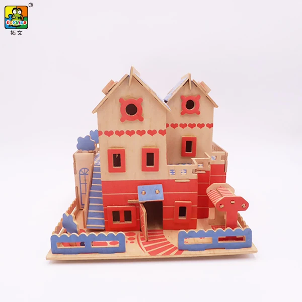 Beautiful house model 3D building model House Decorations Wooden promotion Gifts miniature houses miniature architecture models