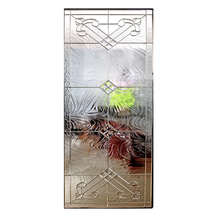 
Blue Color Modern Stained Glass Door Decor Greenhouse Glass Panel With Touch Switch 