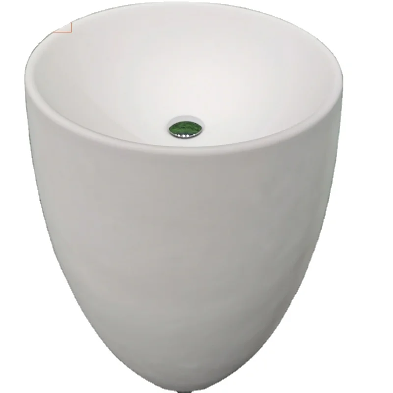 SOLID Modern Acrylic Solid Surface Wash Basin And Free Standing Sink