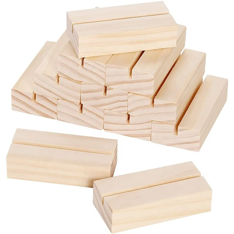 office desktop wholesale natural Wood Place Card Holders for Wedding Dinner Home Party