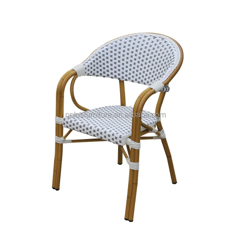 
Hot Selling Modern Classic Garden French Bistro Rattan Wicker Dining Chair Stackble furniture outdoor wicker dining table 