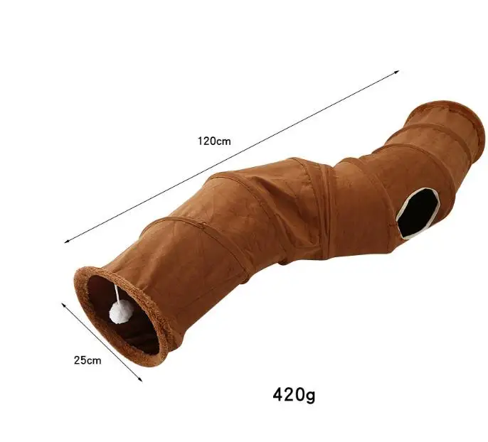 Cat Toys Play Tunnel Durable Suede With Play Ball Cat Tunnel for Indoor Cats
