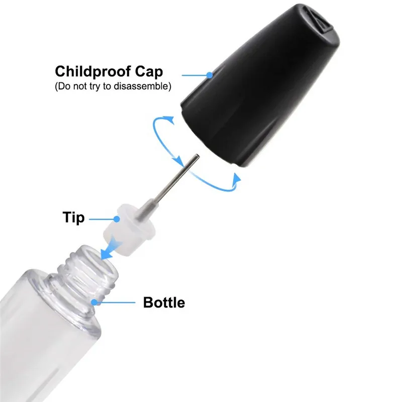 new plastic 30 ml PET plastic dropper bottles needle tip bottle child proof/childproof cap clear glue bottle 10 15 30 ml