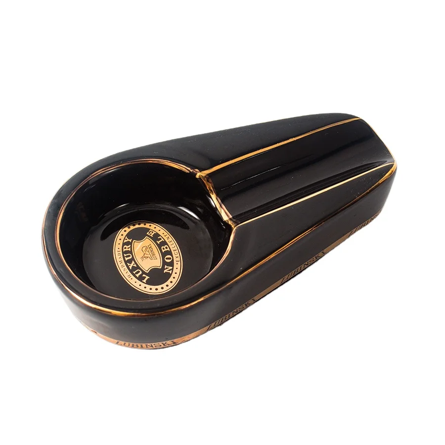 high qualita luxury long Shape cigar ceramic Ashtray
