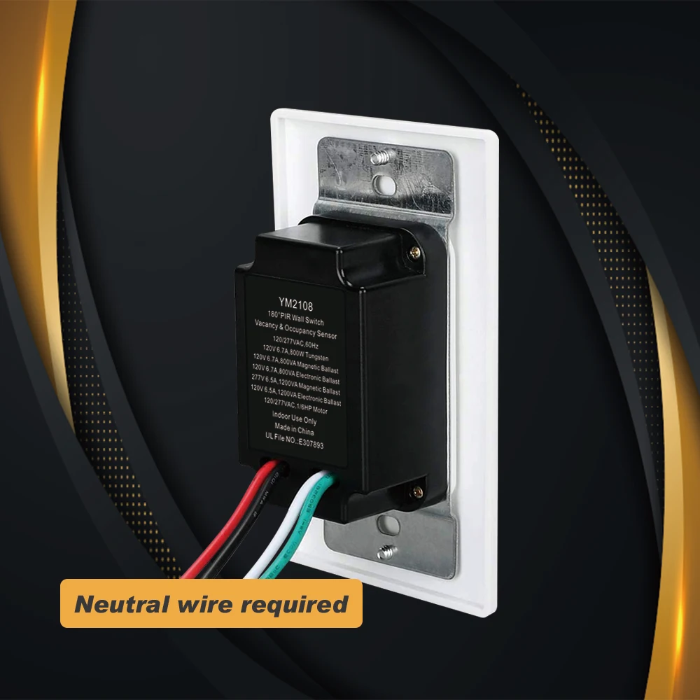 
3 Way Motion Sensor Light Switch Multi-Dual Pir Occupancy Sensor for Indoor Use 