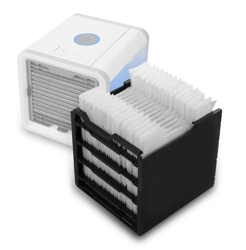 Портативный мини-кулер для кондиционера персональный USB-кулер со светодиодной подсветкой воздушный охлаждающий вентилятор настольный