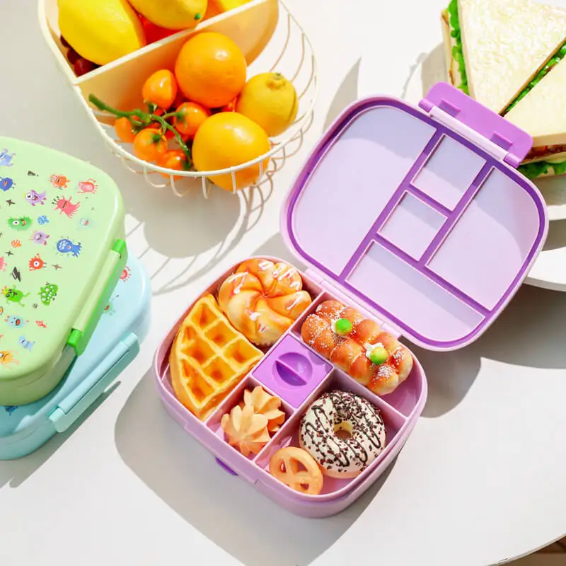 ODM Square Custom Leakproof BPA free kids Lunchbox Children School Bento Lunch Box With Plastic Water Bottle