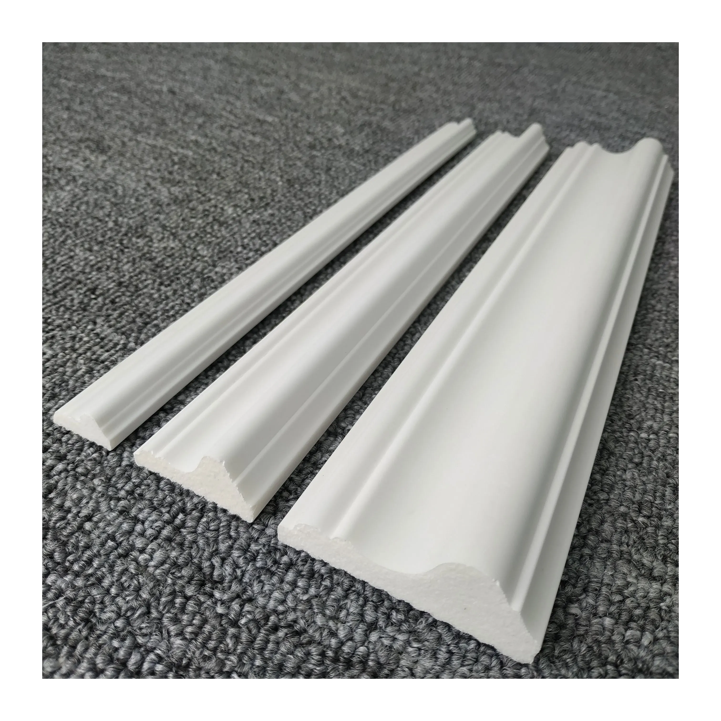 ROKE China Factory High Density Ps Foaming Plastic Skirting Baseboard Floor Wall White Wainscoting Board Panels Decorative
