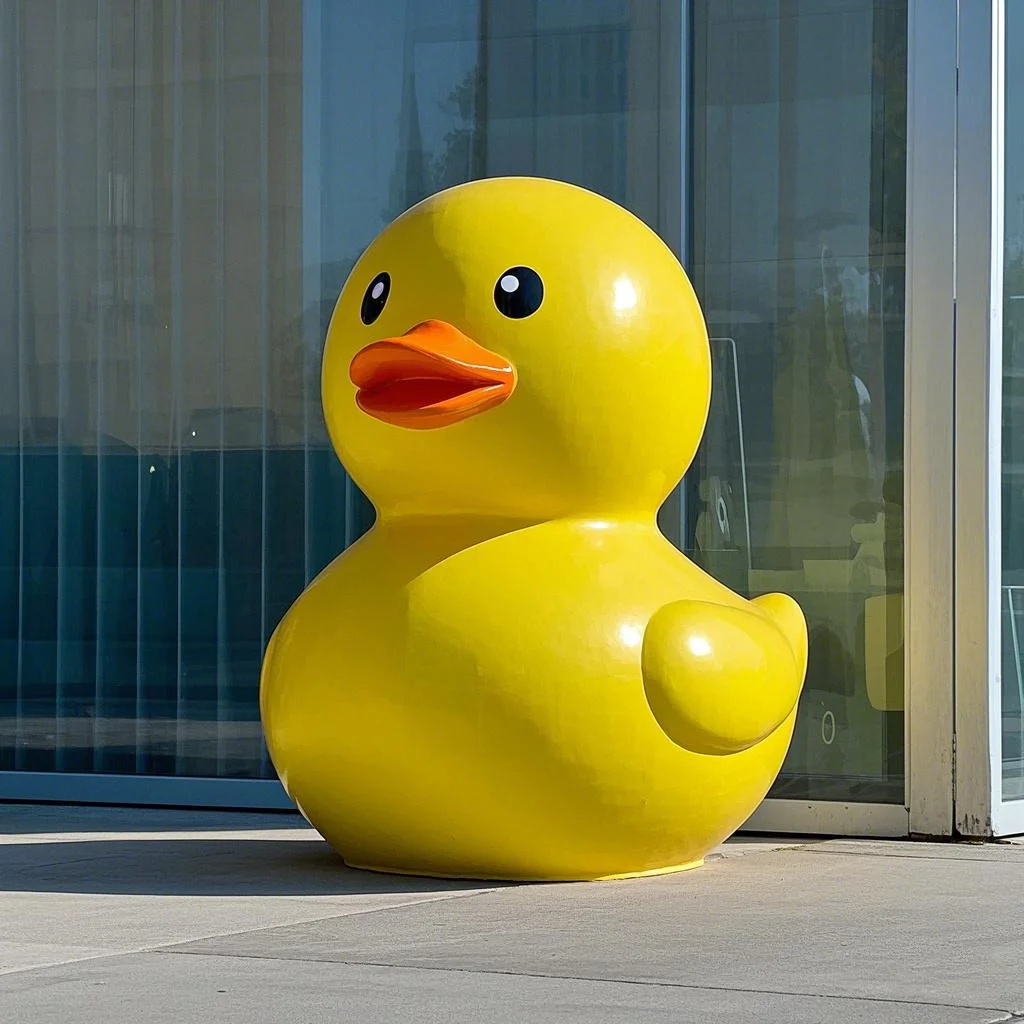 Fiberglass Large Crafts Yellow Duck Sculpture Doorstep Shopping Mall Lovely Doll Character Landmark 3D Cartoon Street Art Statue