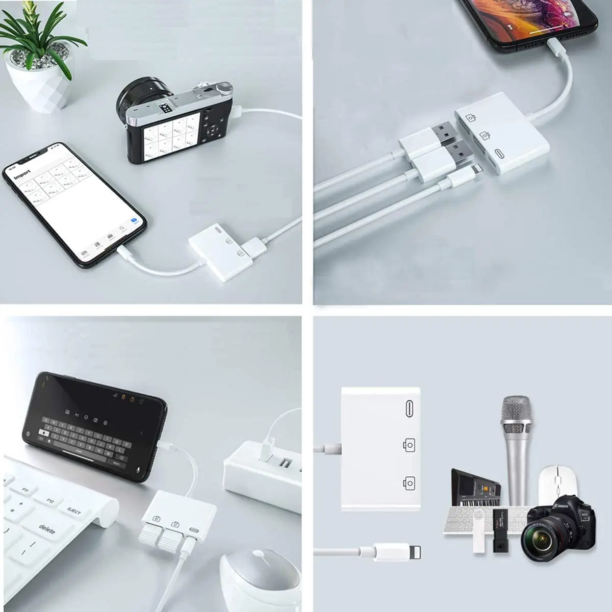 3 in 1 OTG Usb Camera Adapter For Iphone And Ipad