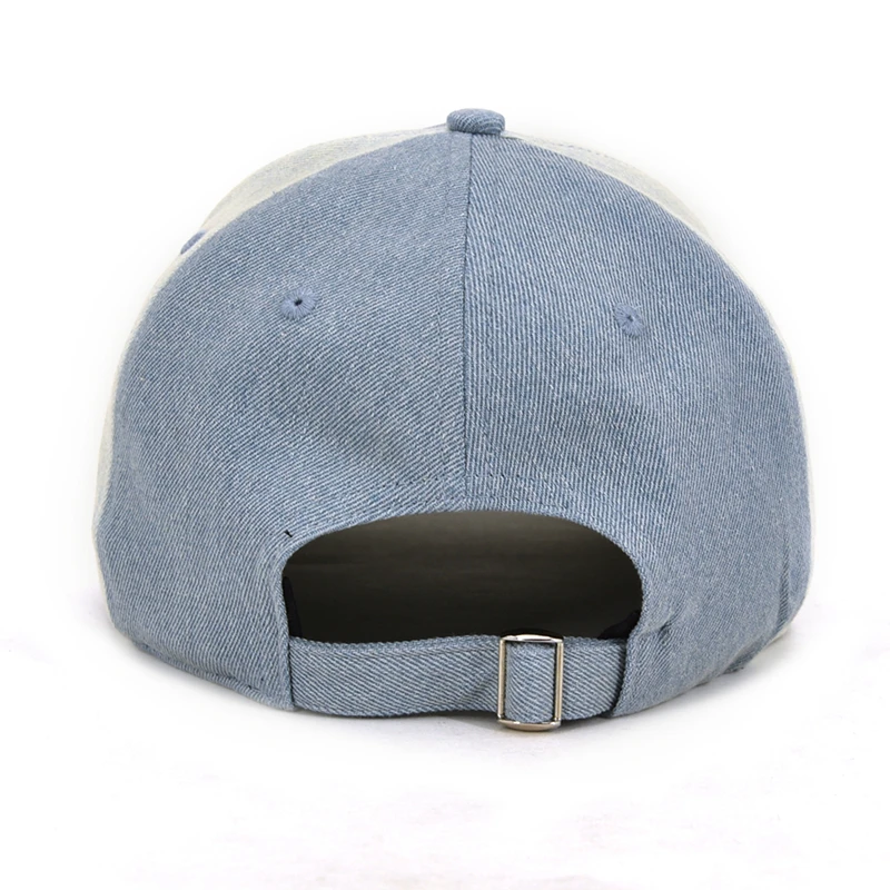 New arrival color block structured letter graphic blue jean cowboy baseball cap hat