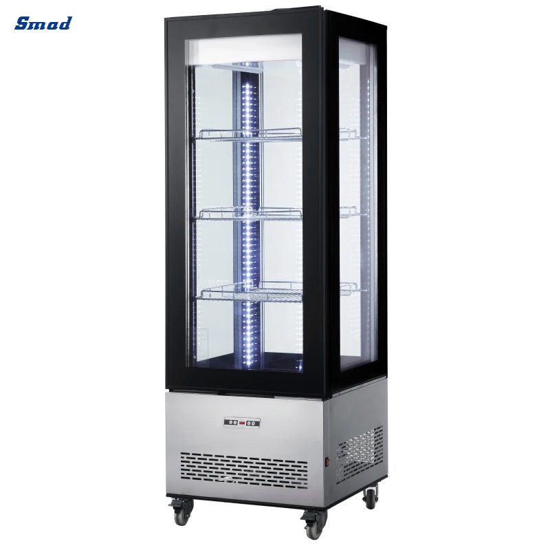Smad Supermarket Bakery Display Commercial Coke/Beverage 4 Side Glass Showcase