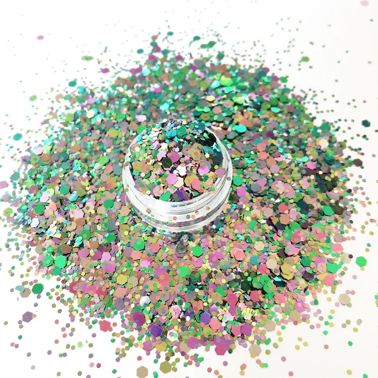 PET Polyester glitter Material and color shifting sequins for tumbler and cup