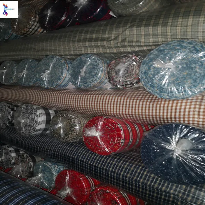 China supplier high quality  TC   yarn dyed shirting check designs  stock lot recycled fabric