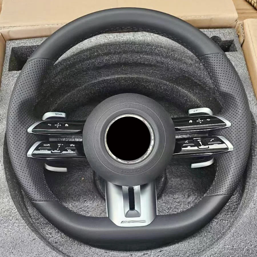 Custom designed old car retrofit leather Steering Wheel For Mercedes-Benz a b c e g r s class for Benz gt amg class w212 w176