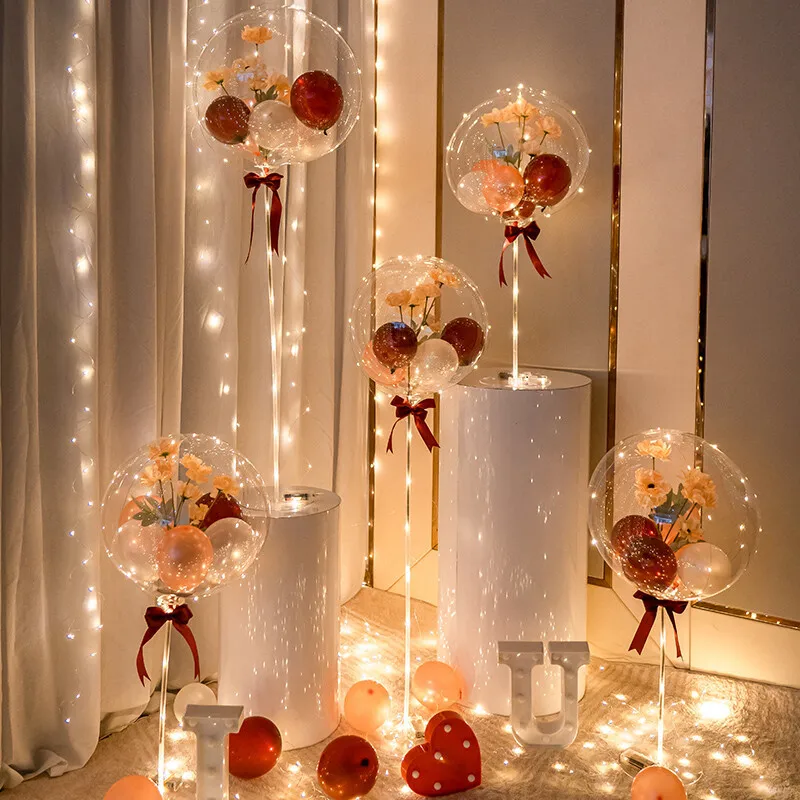 Jane Love Bobo Ballon 18/20/24/32 Inches Light Led Balloon For Party Decoration And Gift Balloons With Led Lights