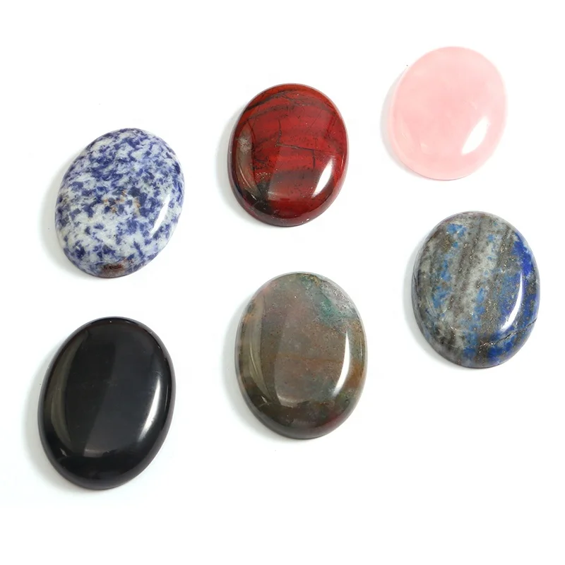 Charms 30x40mm Natural Stone Oval Beads No Drill Hole Cab Cabochon Stone For Jewelry Making Trendy Accessories